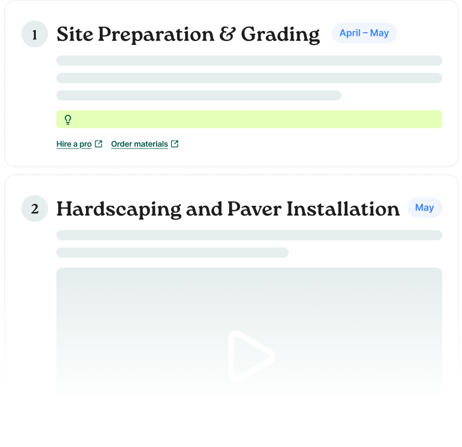 Step by step landscaping action plan with timing and video tutorials