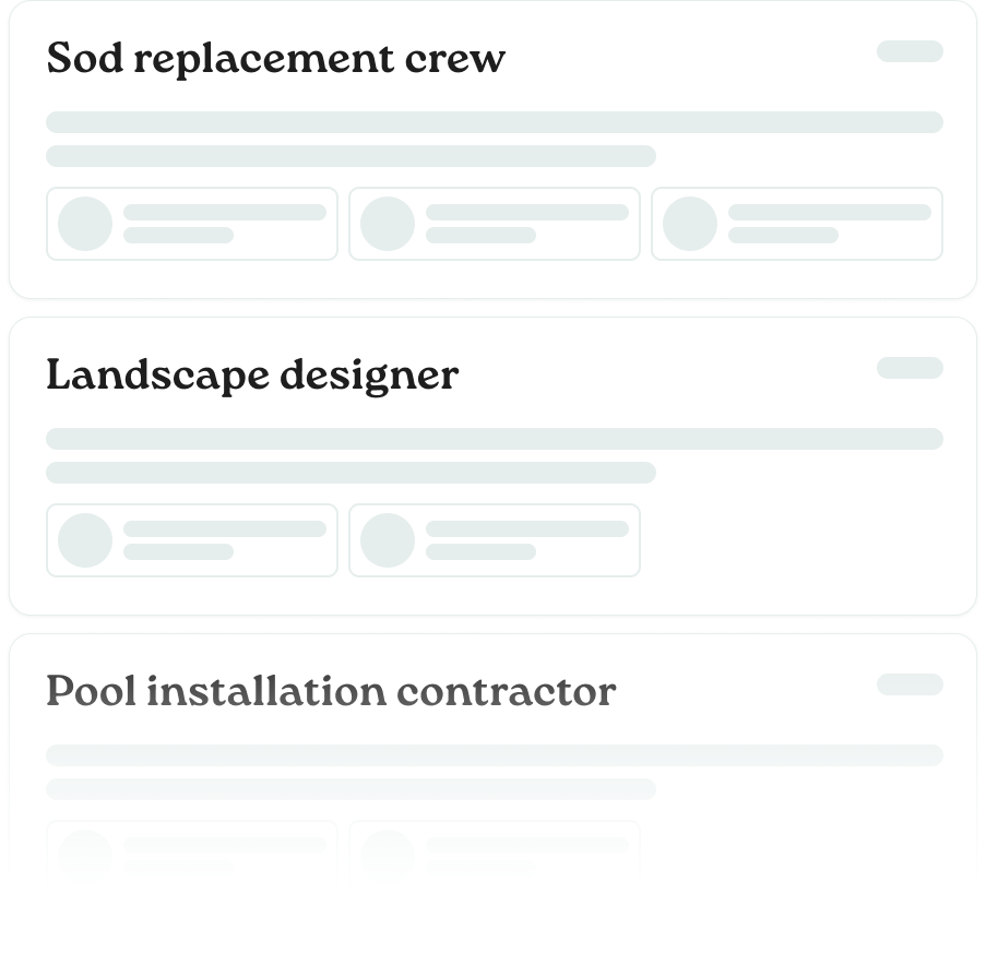 Local landscaping contractor finder showing rated professionals near you