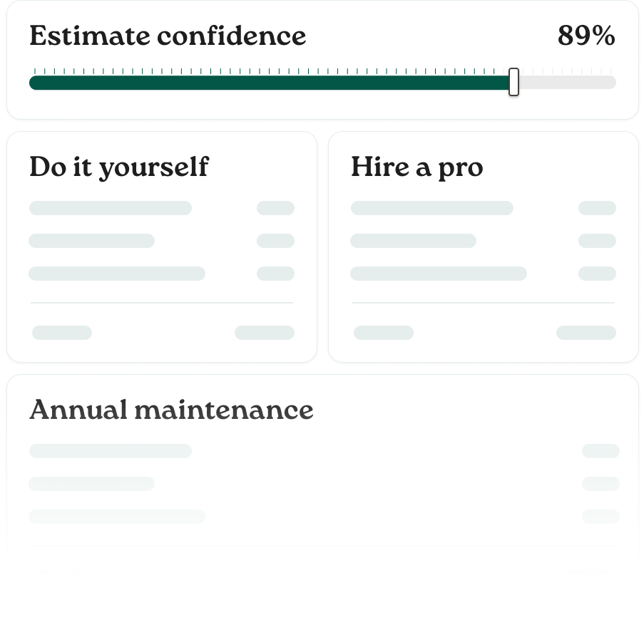 Landscaping cost estimator comparing DIY and professional pricing