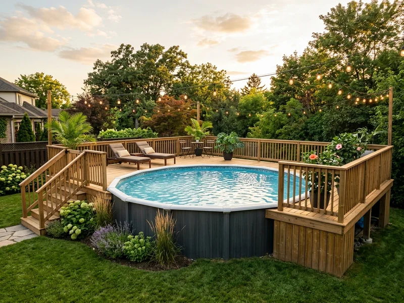Above-Ground Pool with Wraparound Deck