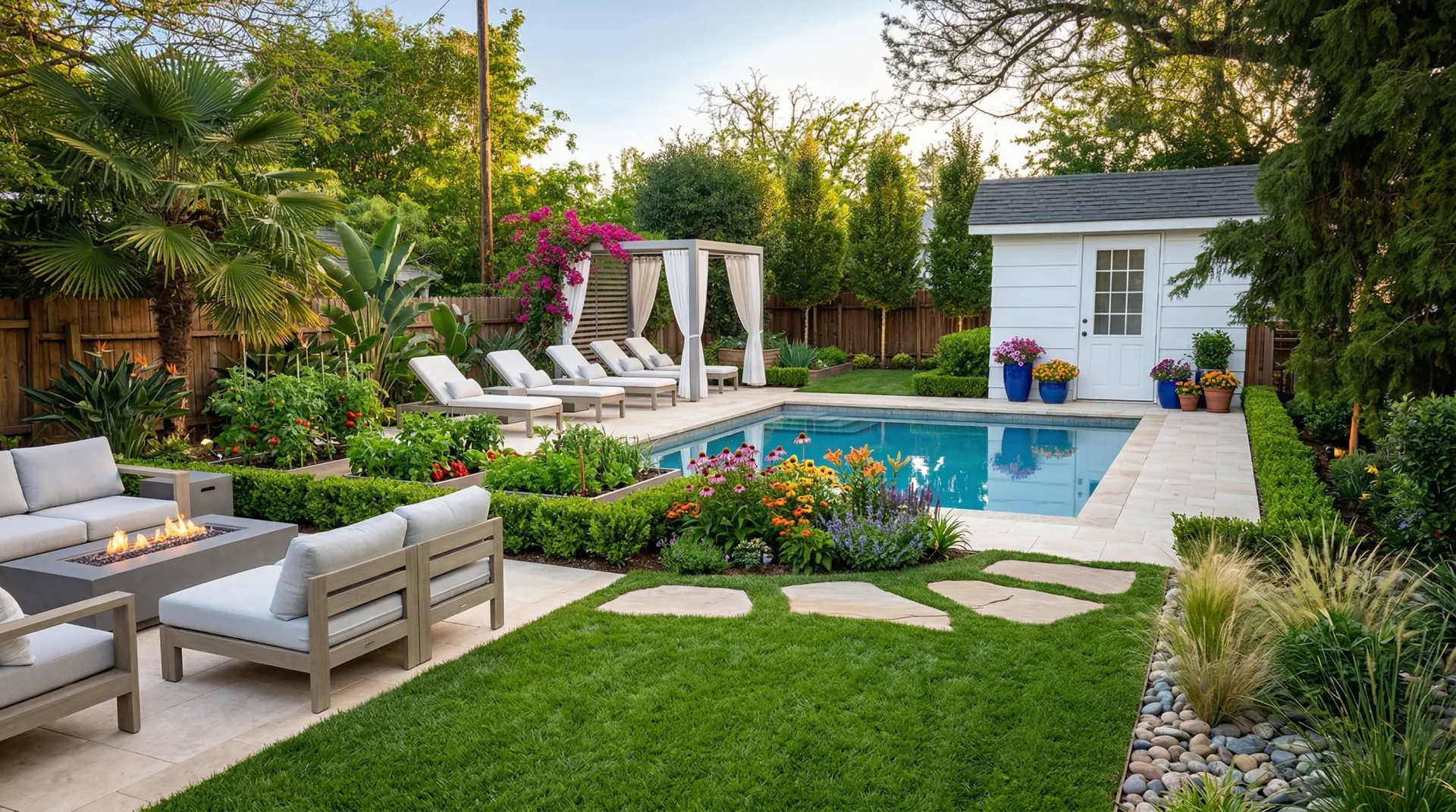Yard design in spring